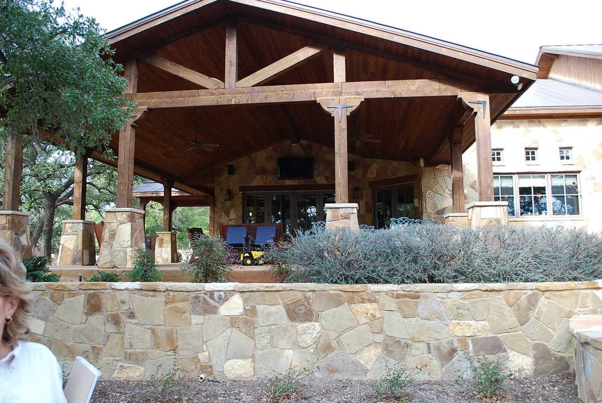 Back porch of a custom home in Georgetown, TX by J Bryant Boyd Design-Build