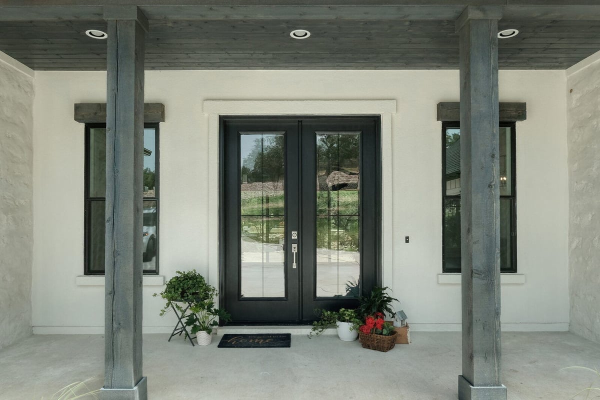 Front entrance of a custom home by J Bryant Boyd in Georgetown, Texas