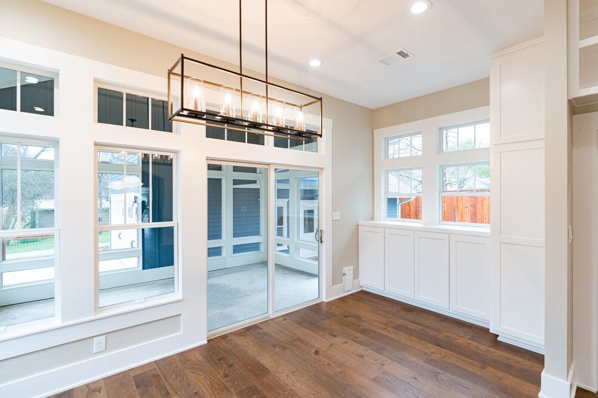 Bright dining area in a custom home in Georgetown, Texas, by J Bryant Boyd